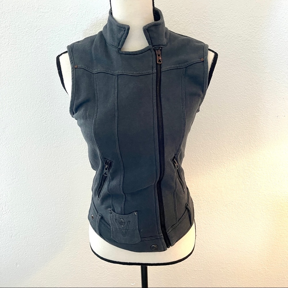 G-Star Raw Comic Biker Fitted Zip Vest in Deep Navy Blue